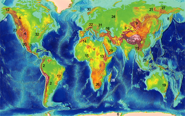 Gebirgsketten der Welt (c) Wikipedia